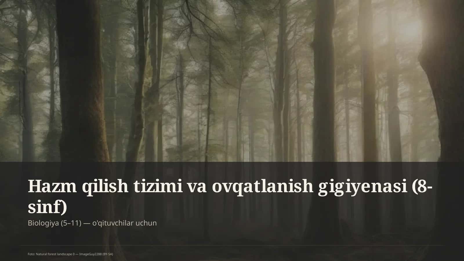 Hazm qilish tizimi va ovqatlanish gigiyenasi (8-sinf) 1
