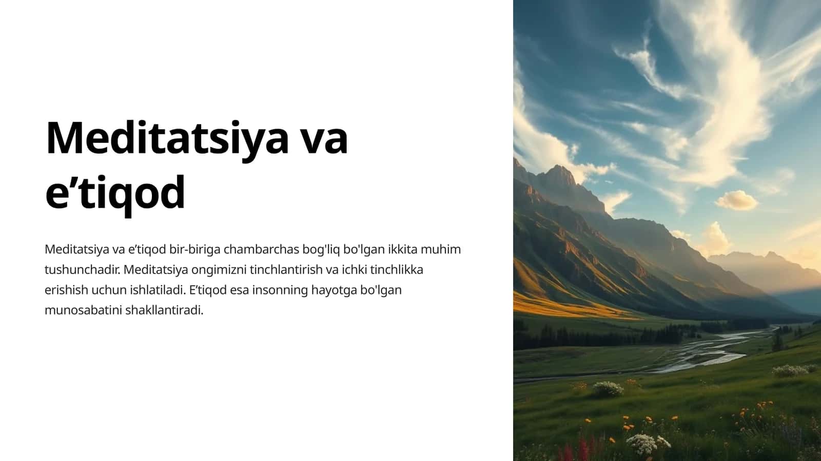 Meditatsiya va eʼtiqod 1