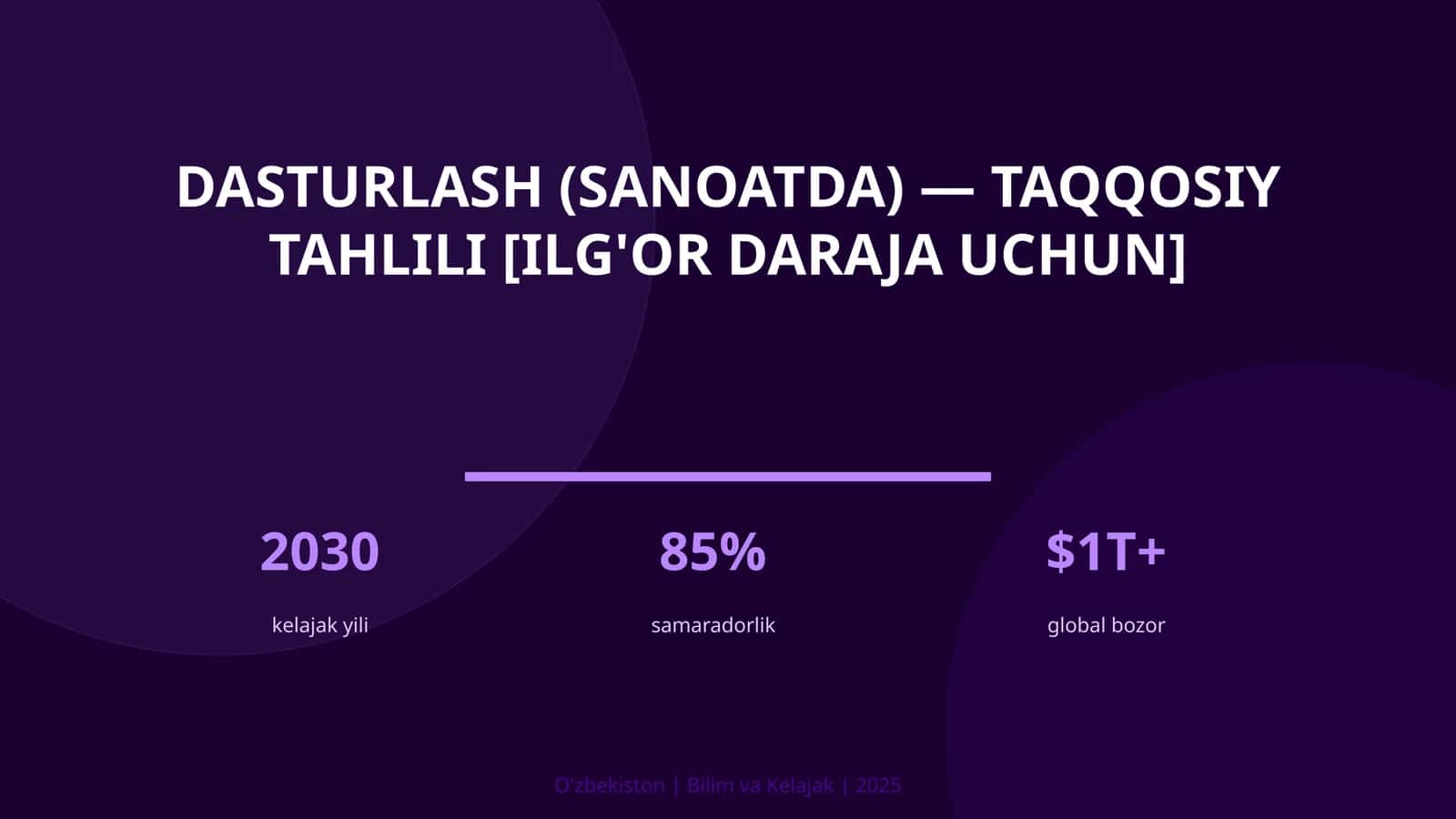 Dasturlash (Sanoatda) - Taqqosiy Tahlili [Ilg'or Daraja Uchun] 1