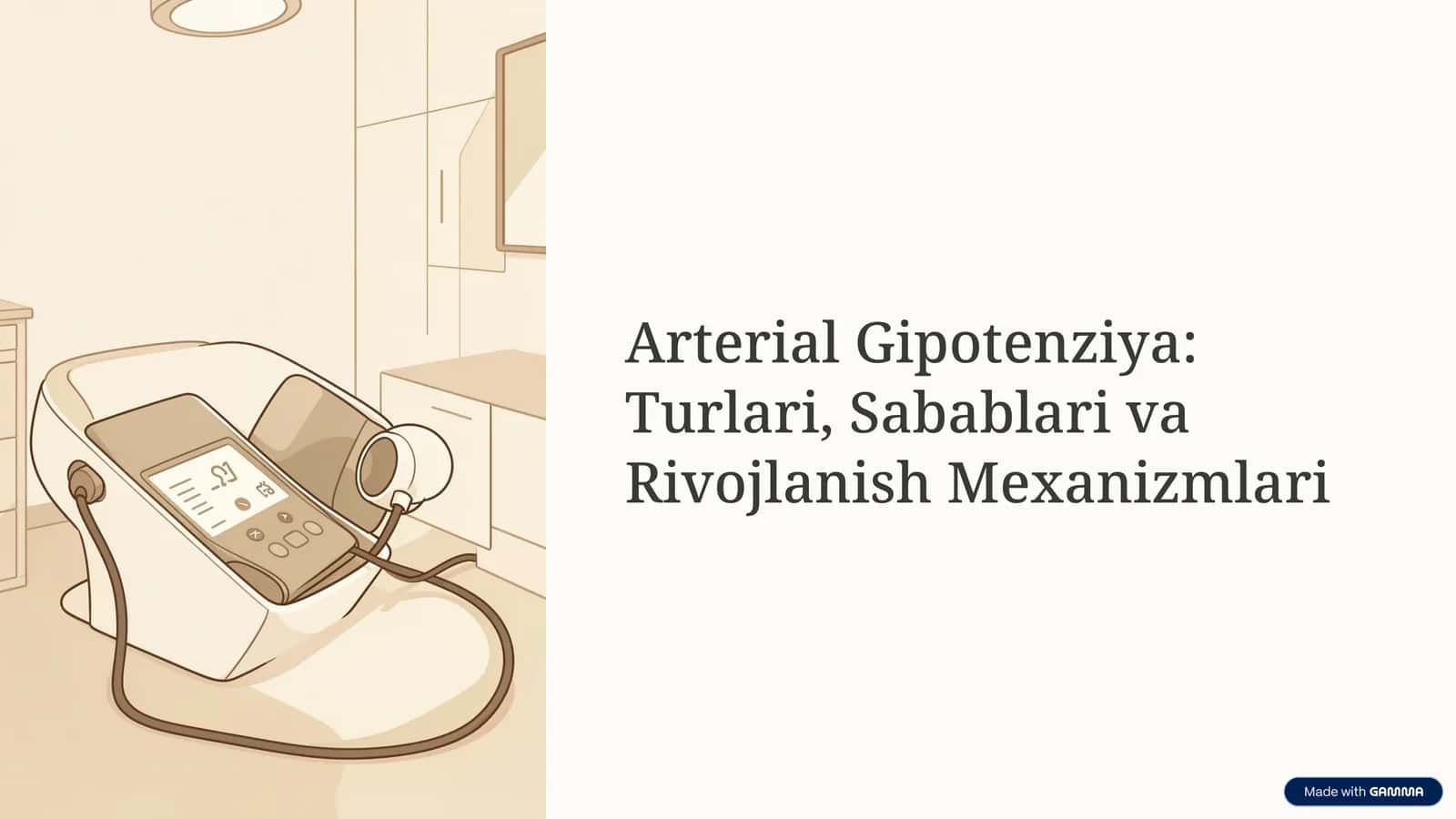 Arterial gipotenziyalar, ularning turlari,sabablari va rivojlanish mexanizmlari 1