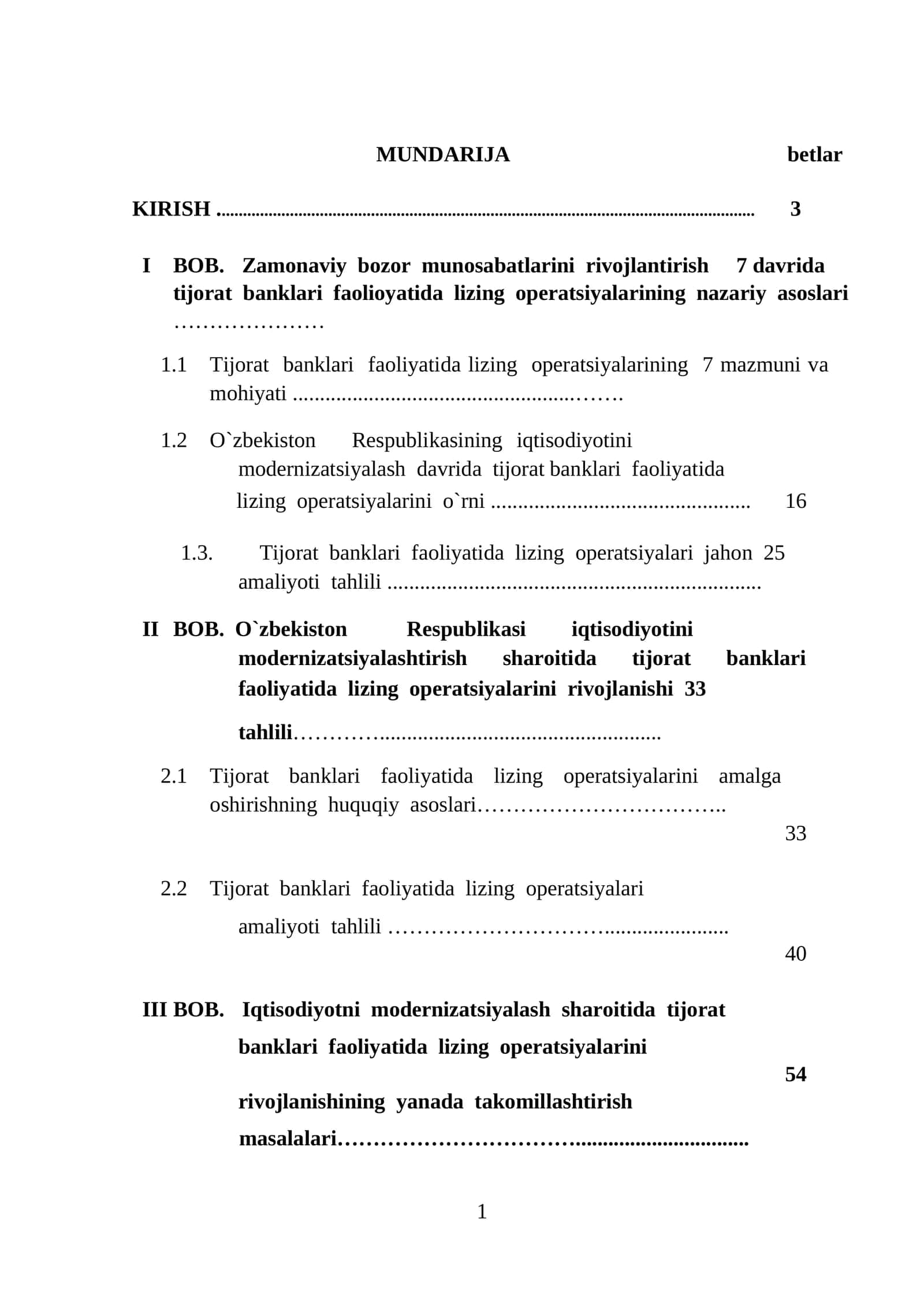 Zamonaviy bozor munosabatlarini rivojlantirish davrida tijorat banklari faolioyatida lizing operatsiyalari 1