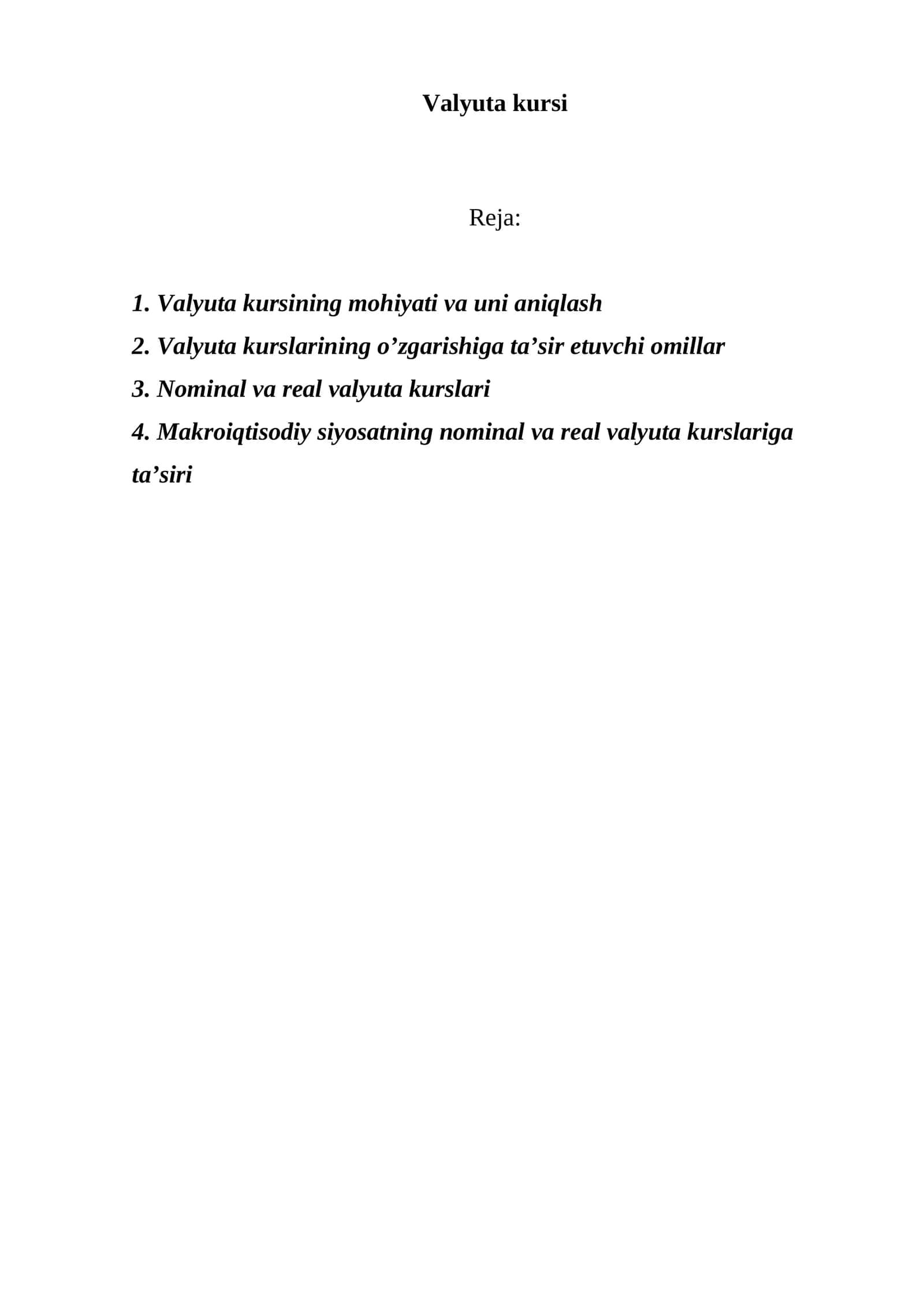 Valyuta kursi 1