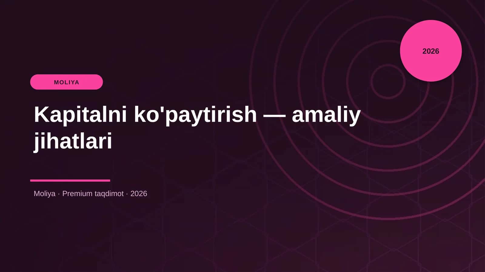Kapitalni ko'paytirish — amaliy jihatlari 1