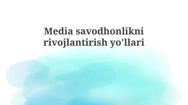 Medial Savodxonlik 1