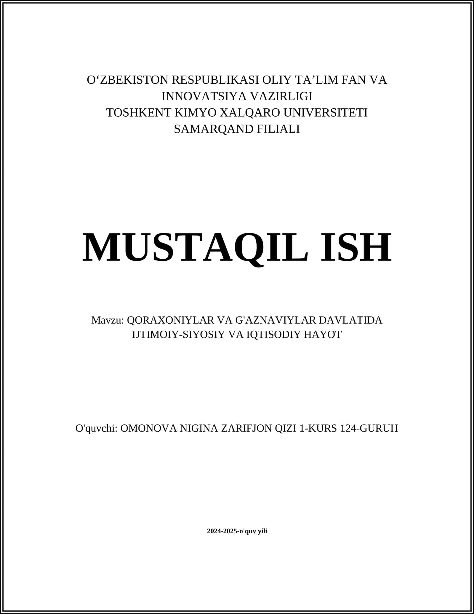 QORAXONIYLAR VA G'AZNAVIYLAR DAVLATIDA IJTIMOIY-SIYOSIY VA IQTISODIY HAYOT 1