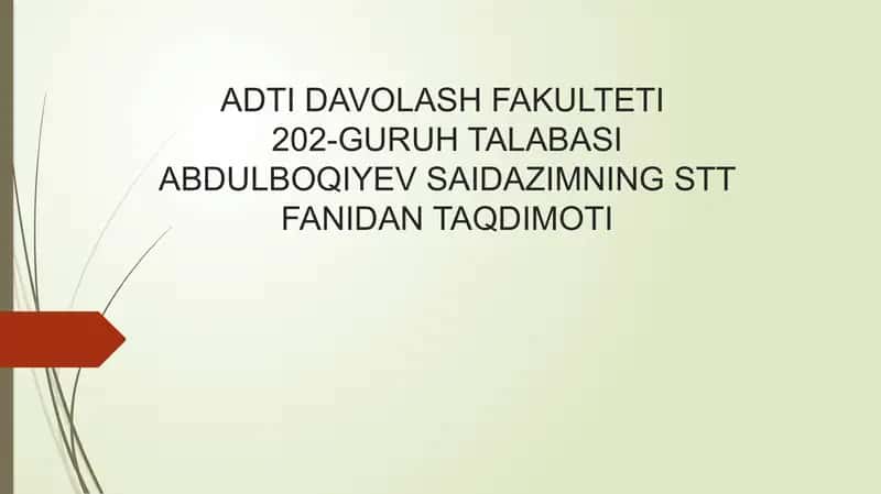 OVQATLANISH VA SALOMATLIK 1