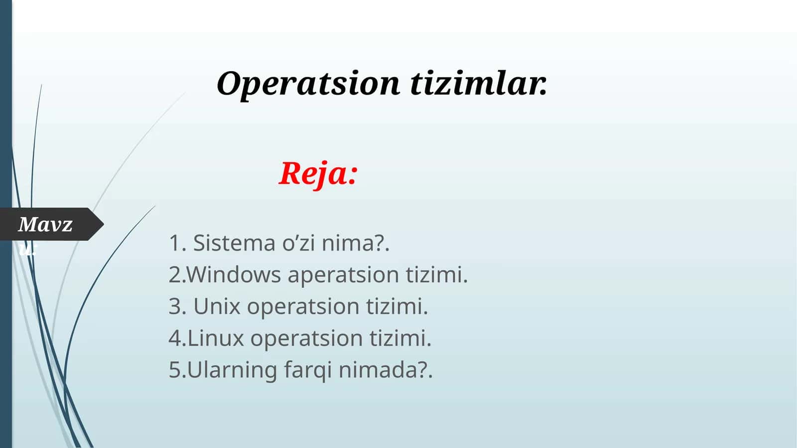 Operatsion tizimlar 1