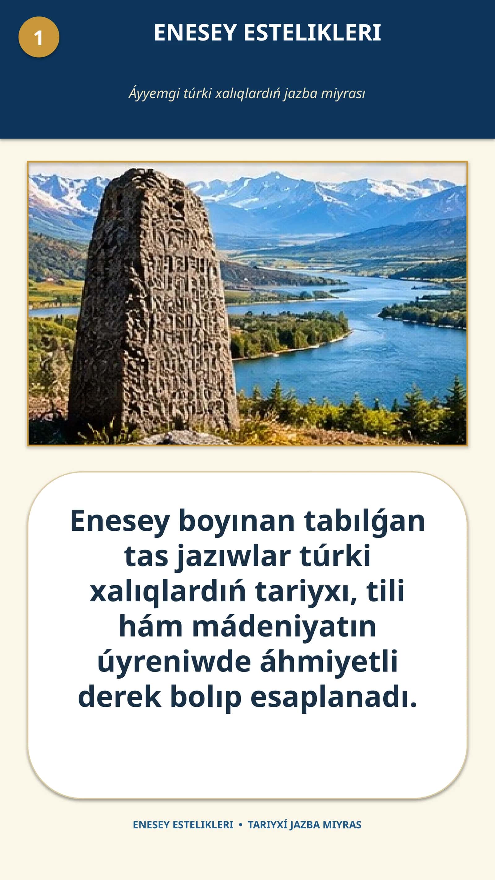 ENESEY ESTELIKLERI • TARIYXÍ JAZBA MIYRAS 1