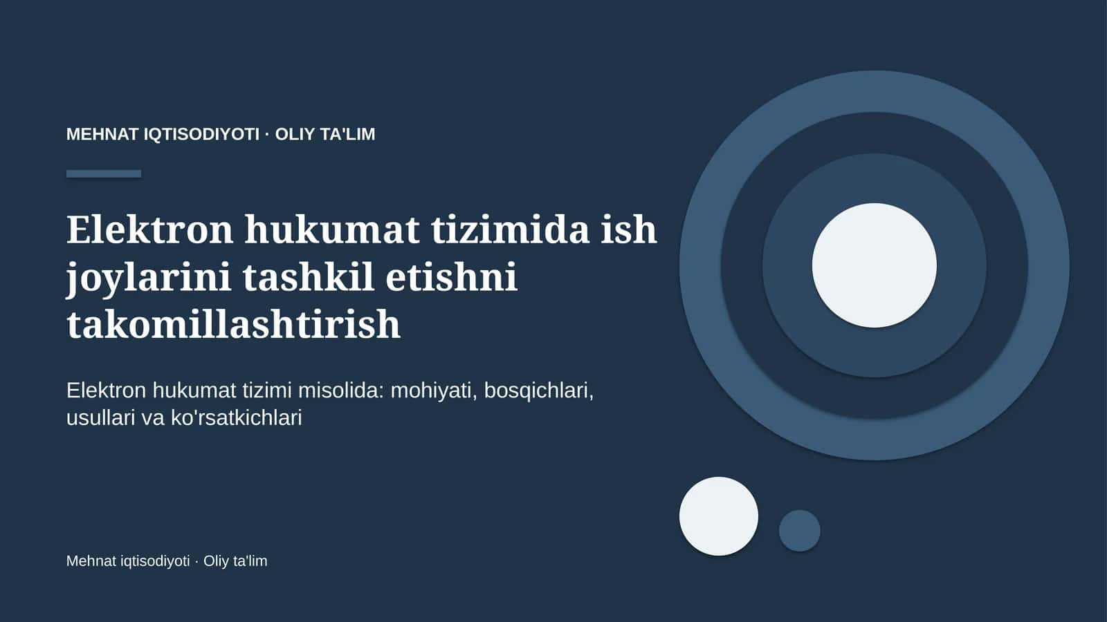 Elektron hukumat tizimida ish joylarini tashkil etishni takomillashtirish 1
