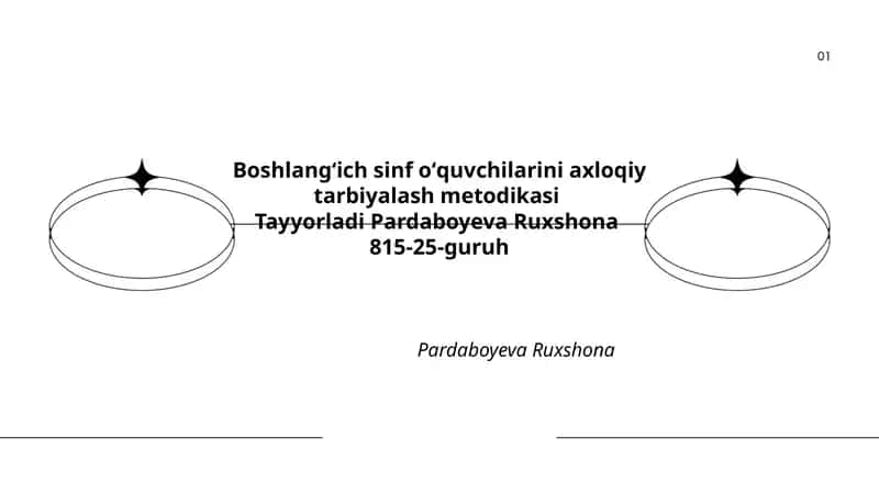 Boshlangʻich sinf oʻquvchilarini axloqiy tarbiyalash metodikasi 1