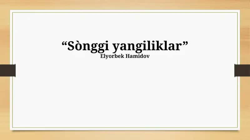 Sònggi yangiliklar 1