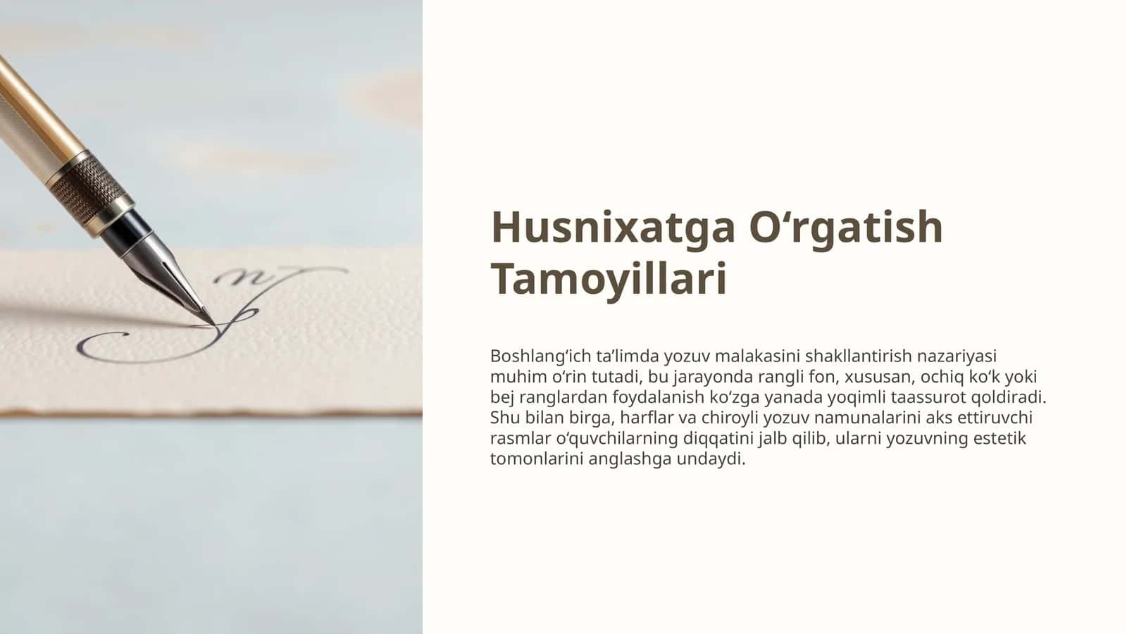 Husnixatga O‘rgatish Tamoyillari 1