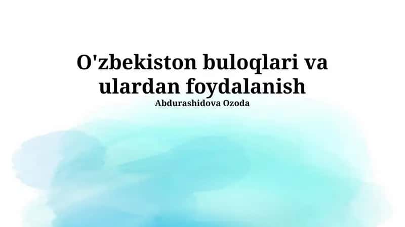 Buloq suvlari 1