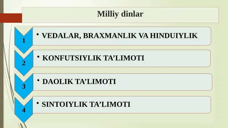 Milliy dinlar 1