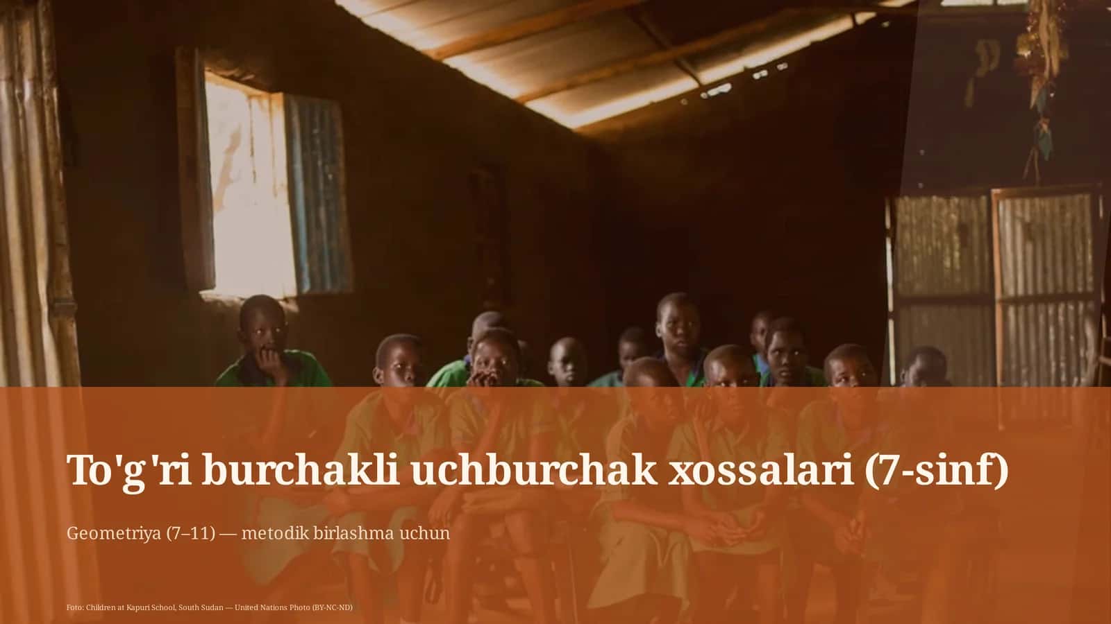To'g'ri burchakli uchburchak xossalari (7-sinf) 1