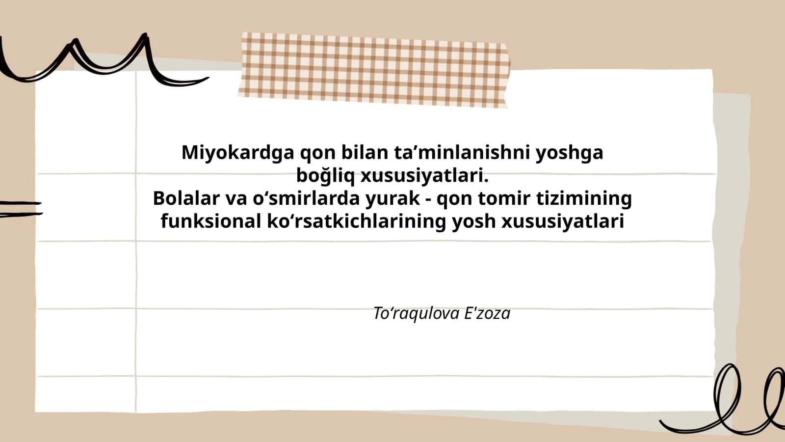 Miyokardga qon bilan taʼminlanishni yoshga boğliq xususiyatlari 1
