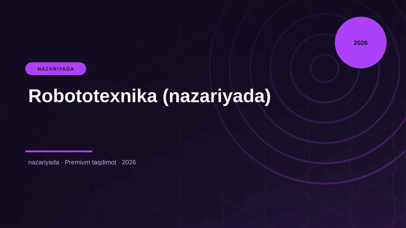 Robototexnika (nazariyada) 1