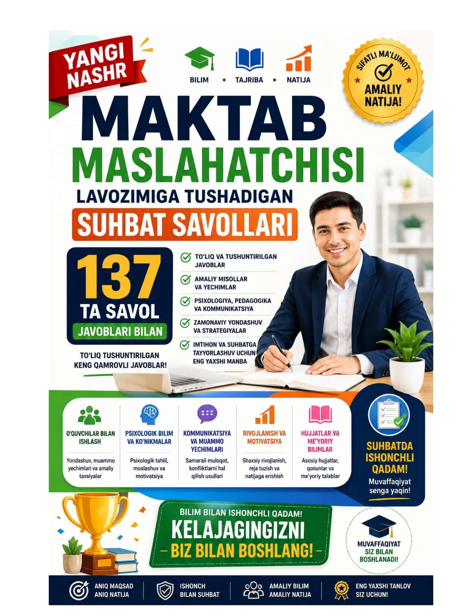 Maktab maslaxatchisi suxbat savollari 137 ta bilet 1
