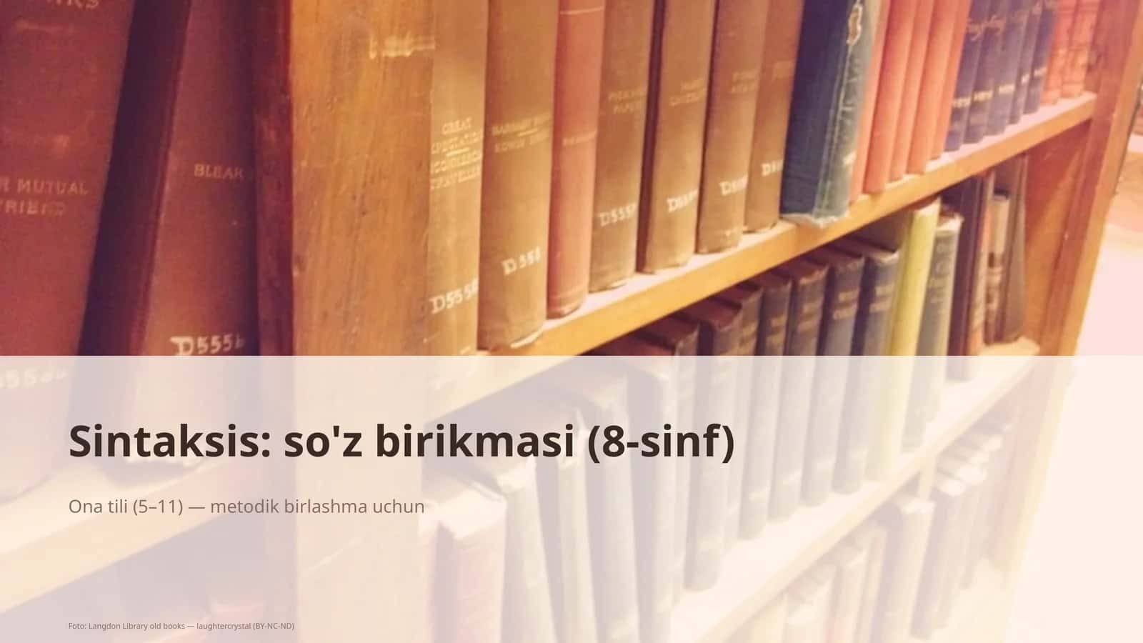 Sintaksis: so'z birikmasi (8-sinf) 1