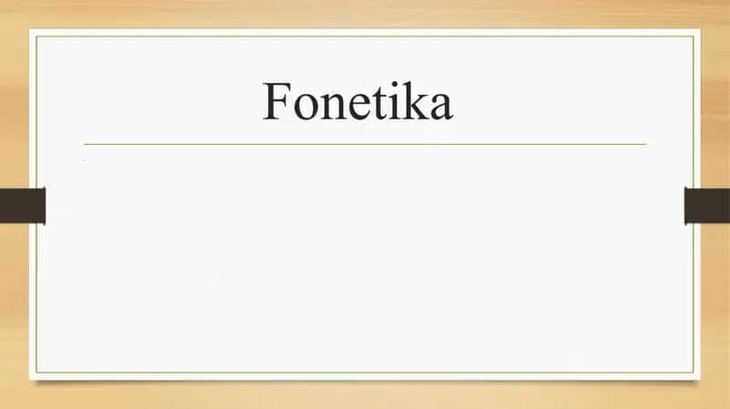 Fonetika 1