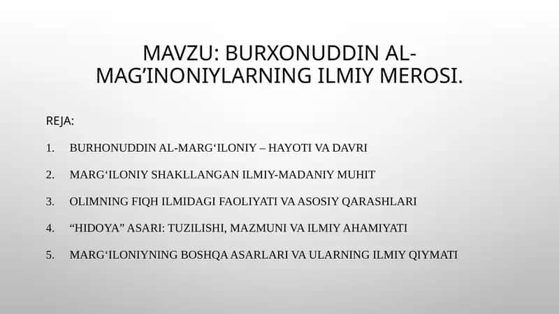Burhonuddinal-Mag’inoniylarningilmiymerosi 1