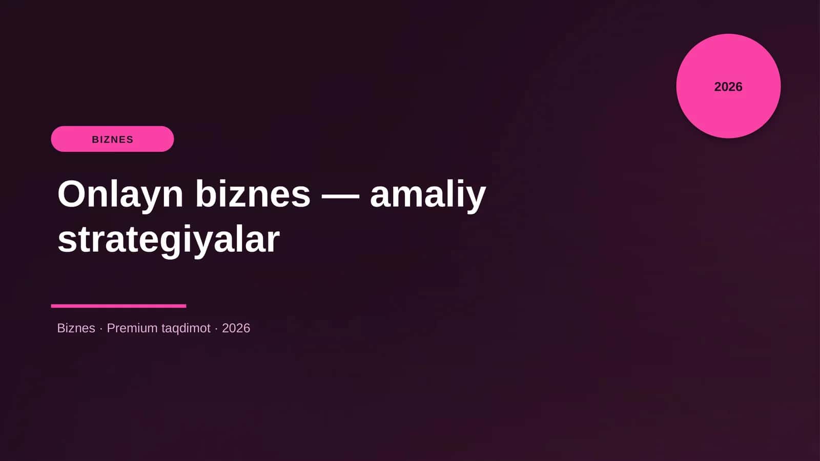 Onlayn biznes — amaliy strategiyalar 1