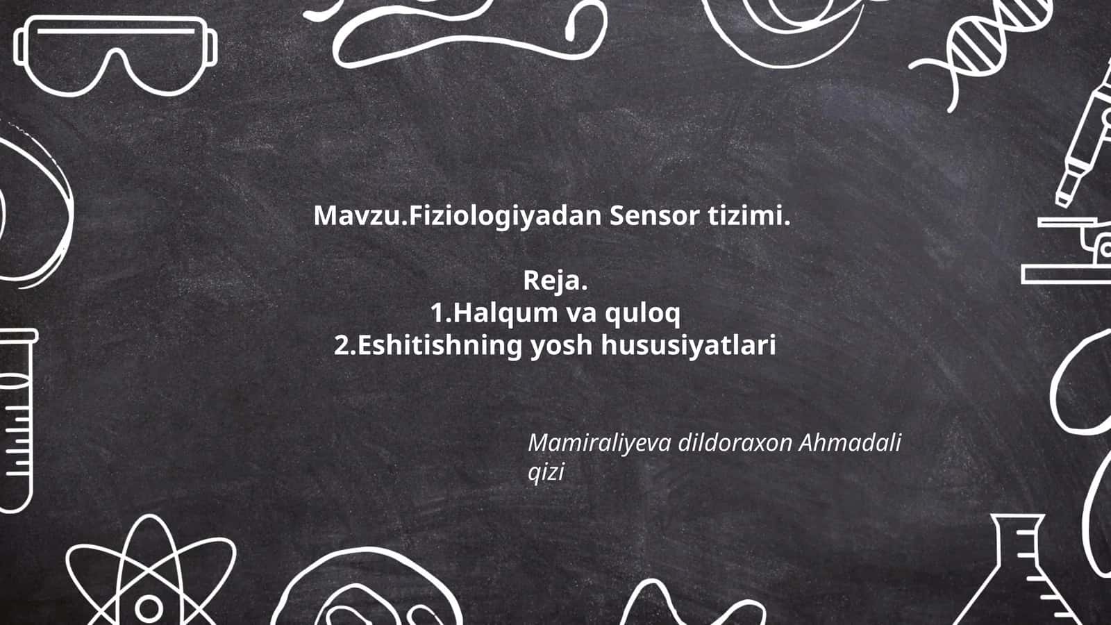 Fiziologiyadan Sensor tizimi 1