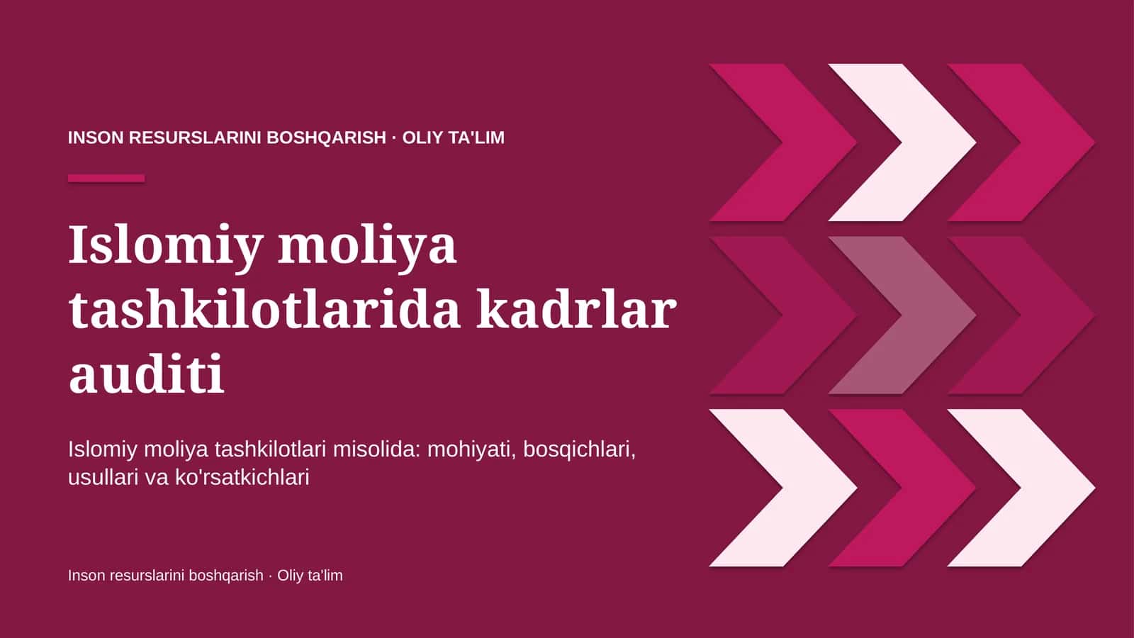 Islomiy moliya tashkilotlarida kadrlar auditi 1