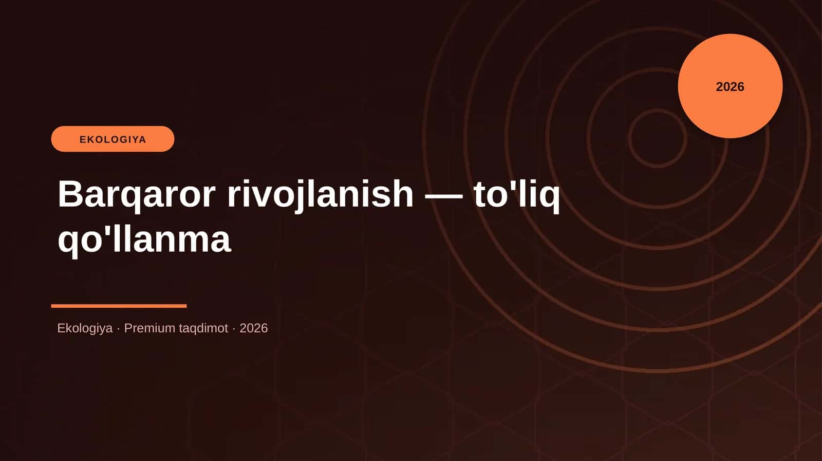 Barqaror rivojlanish — to'liq qo'llanma 1
