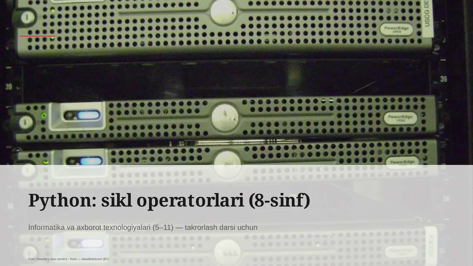 Python: sikl operatorlari (8-sinf) 1