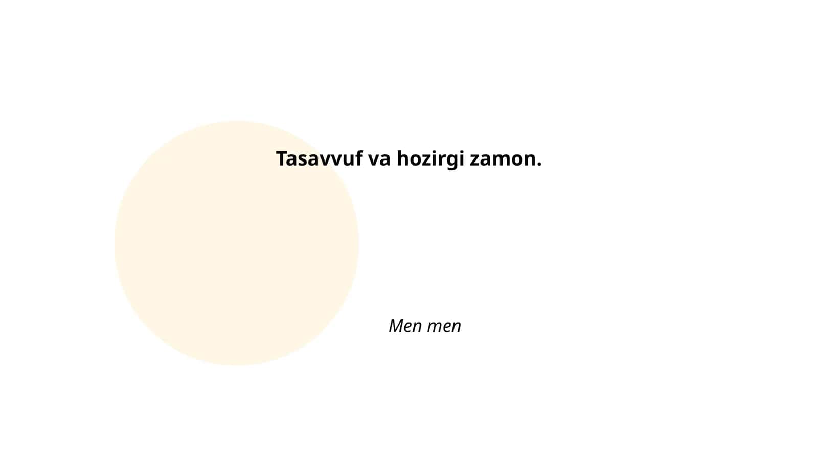 Tasavvuf va hozirgi zamon 1