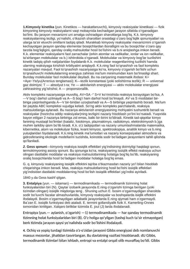 Kimyoviy kinetika 1