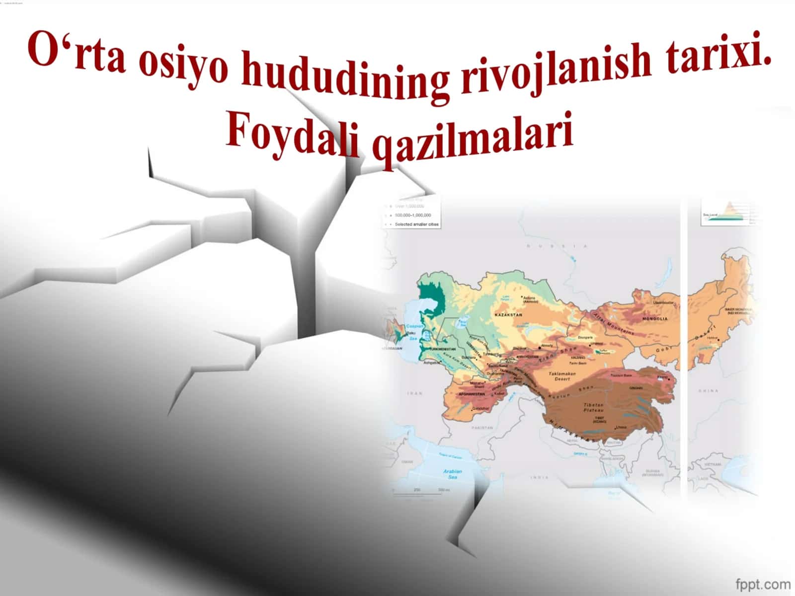 O‘rta osiyo hududining rivojlanish tarixi.  Foydali qazilmalari 1