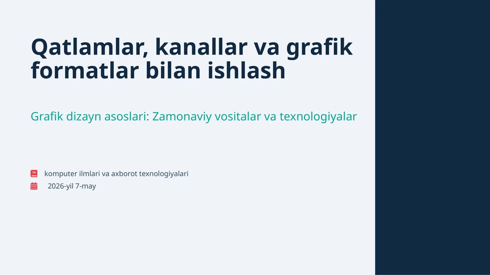 Grafik dizayn asoslari: Zamonaviy vositalar va texnologiyalar 1