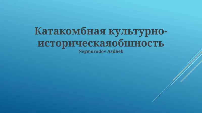 Катакомбная культурно-историческая обшность 1