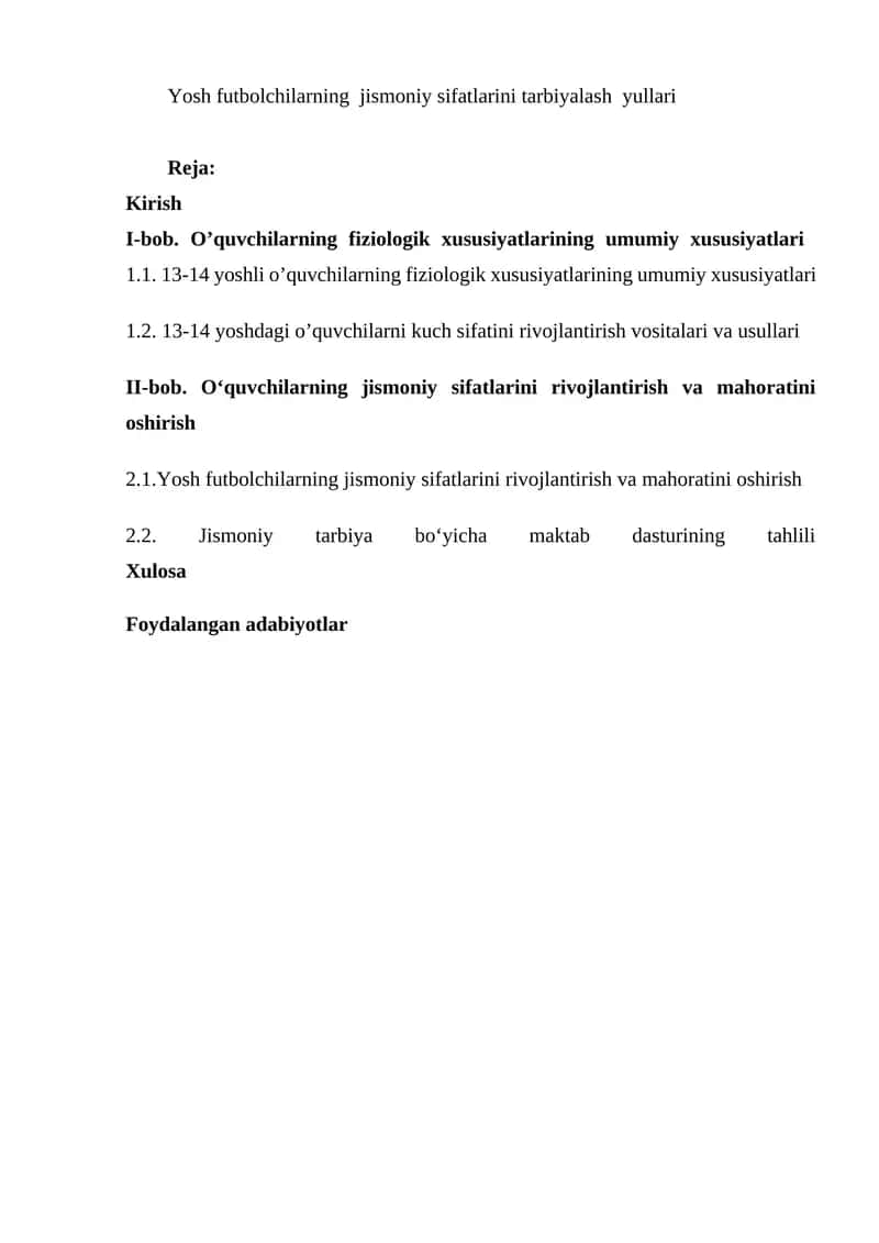 Yosh futbolchilarning jismoniy sifatlarini tarbiyalash yullari 1