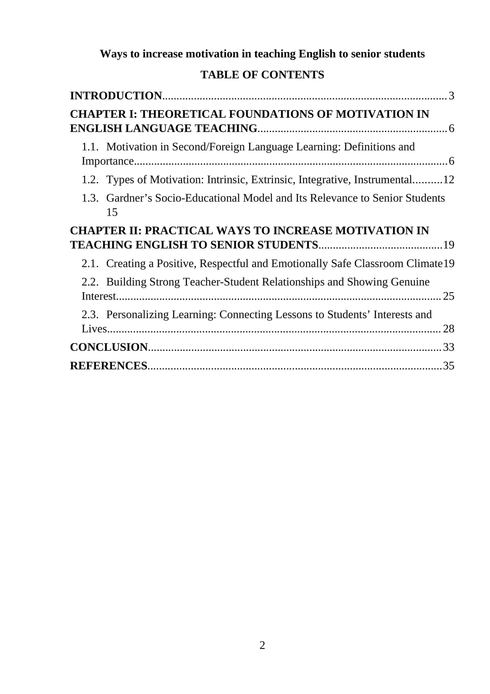 Practical Ways to Increase Motivation in Teaching English to Senior Students 1