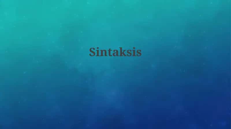 Sintaksis 1