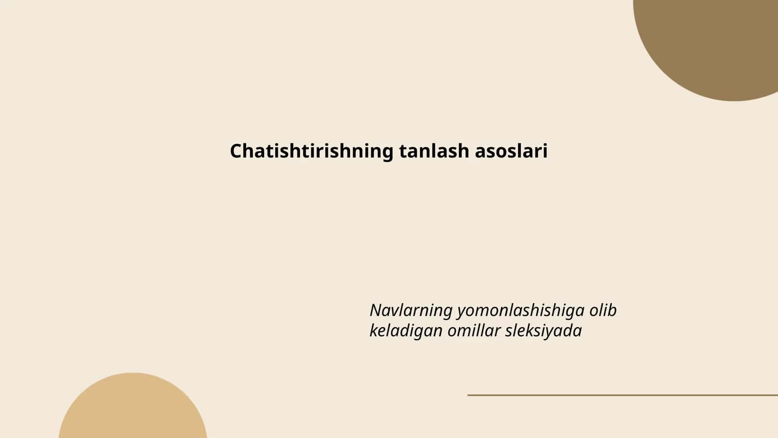 Chatishtirishning tanlash asoslari 1