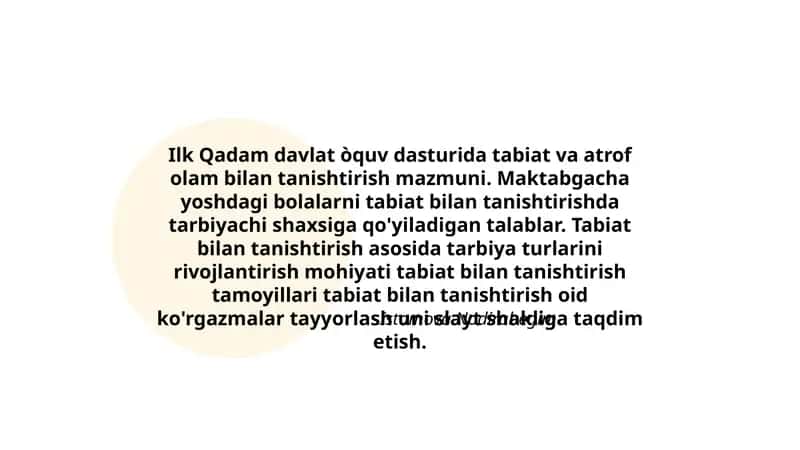 Ilk Qadam davlat òquv dasturi 1