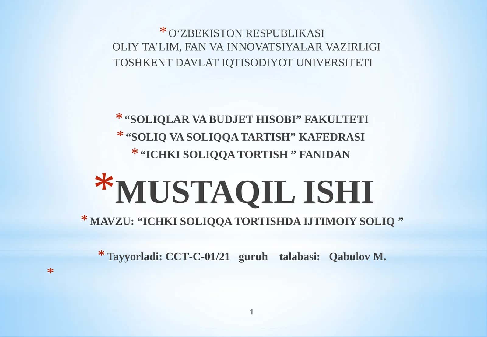 IJTIMOIY SOLIQQA TORTISHDA IJTIMOIY SOLIQ 1