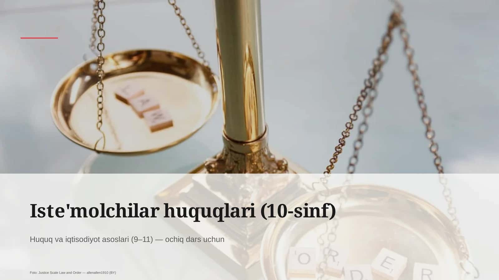 Iste'molchilar huquqlari (10-sinf) 1