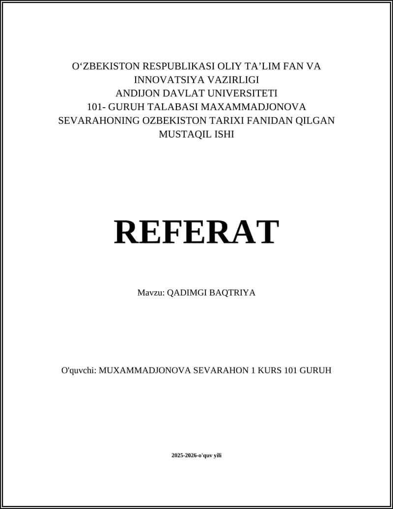 QADIMGI BAQTRIYA 1