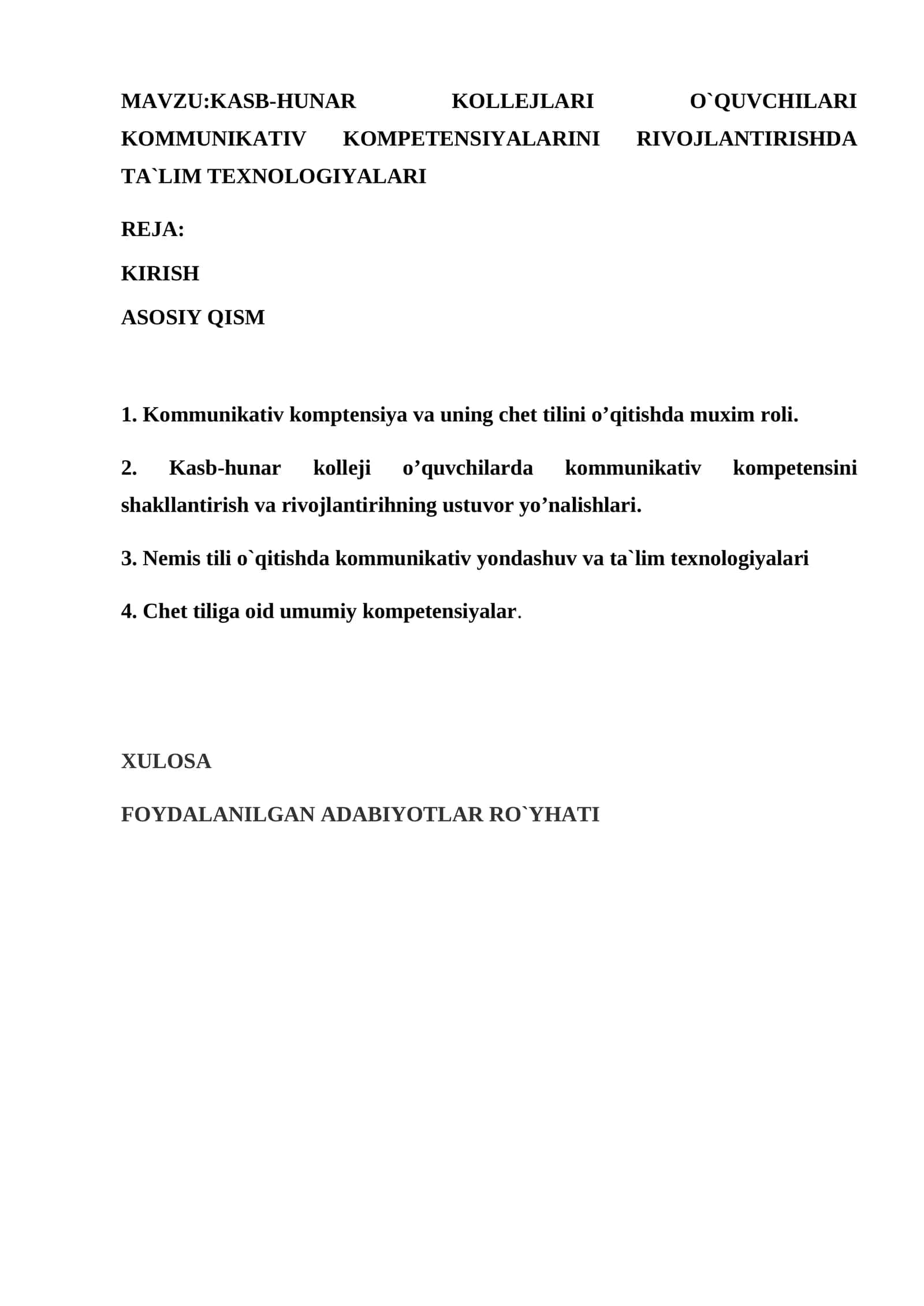 KASB-HUNAR KOLLEJLARI O`QUVCHILARI KOMMUNIKATIV KOMPETENSIYALARINI RIVOJLANTIRISHDA TA`LIM TEXNOLOGIYALARI 1