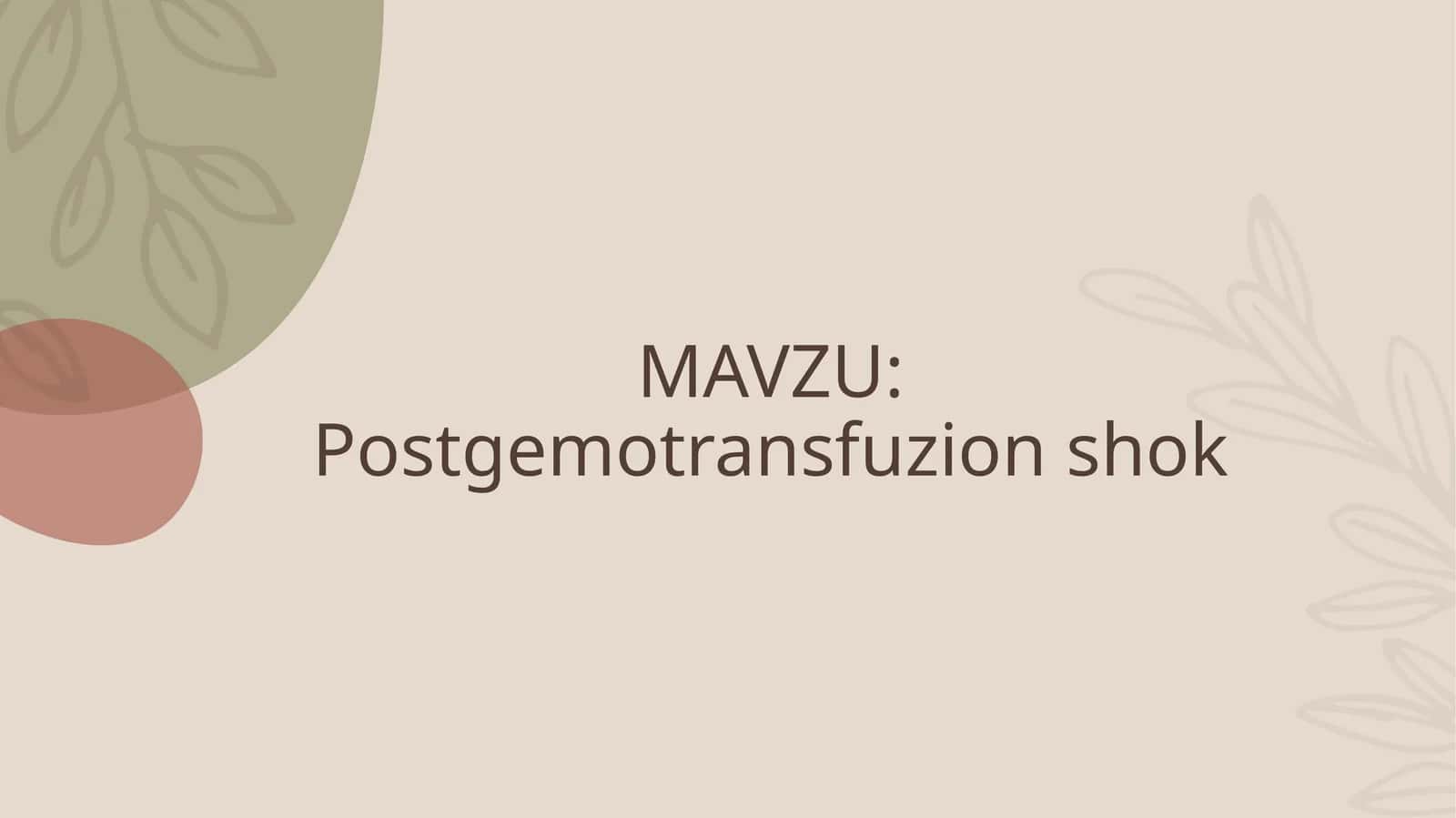 Postgemotransfuzion shok 1