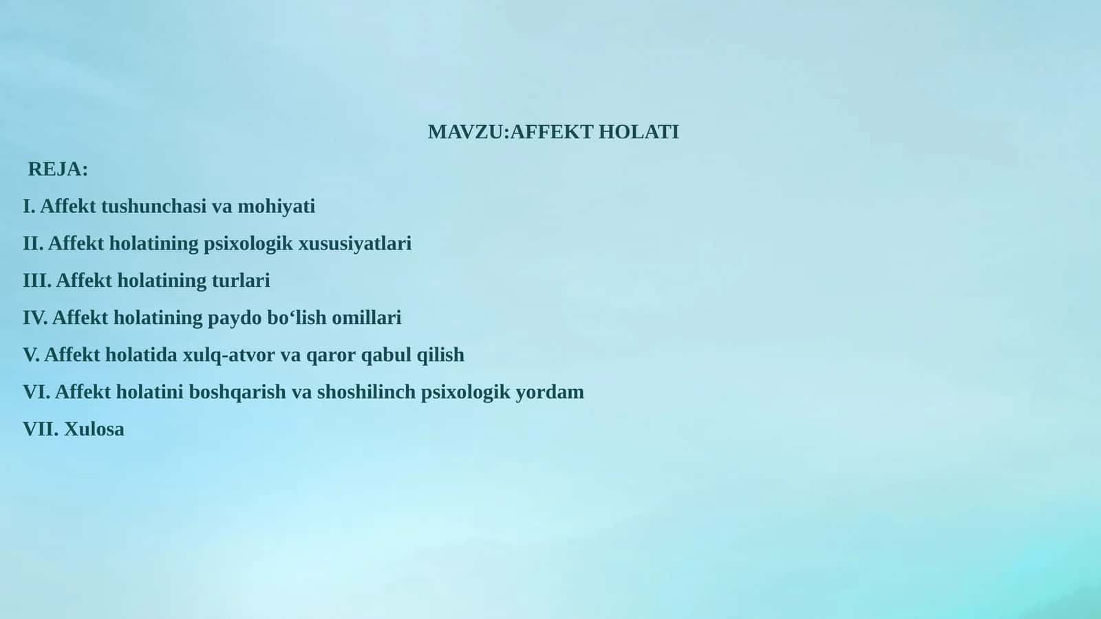 AFFEKT HOLATI 1