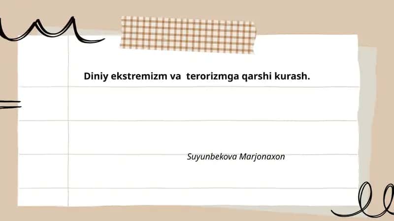 Diniy ekstremizm va terorizmga qarshi kurash 1