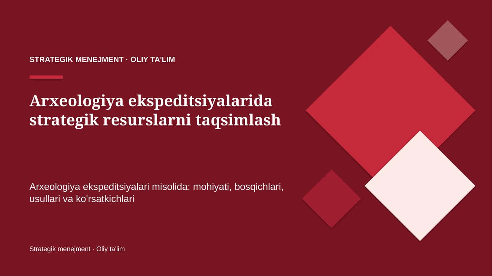 Arxeologiya ekspeditsiyalarida strategik resurslarni taqsimlash 1