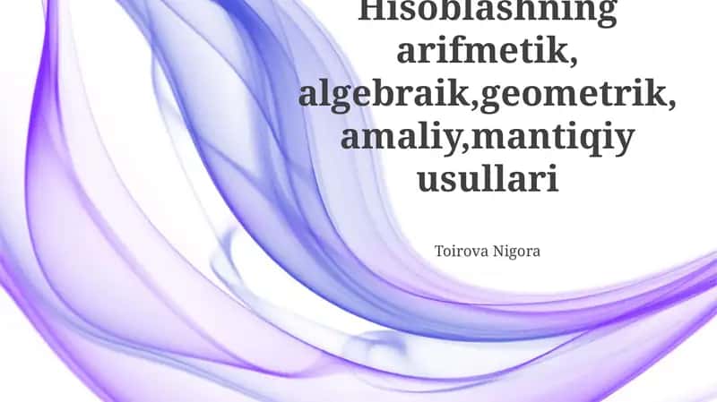 Amaliy masalalarda hisoblash usullarini tanlash 1