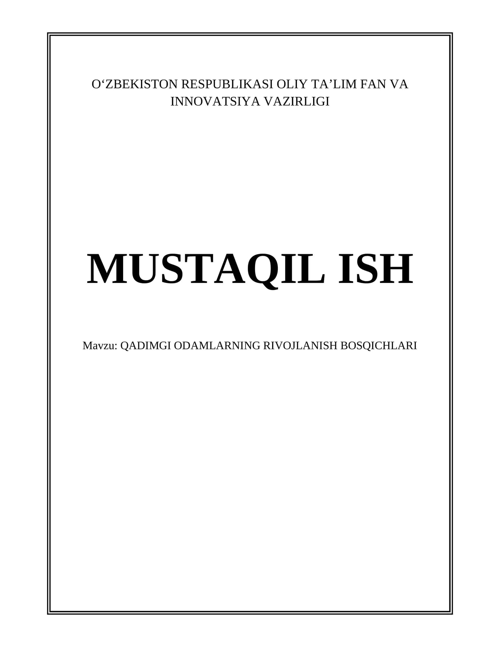 QADIMGI ODAMLARNING RIVOJLANISH BOSQICHLARI 1